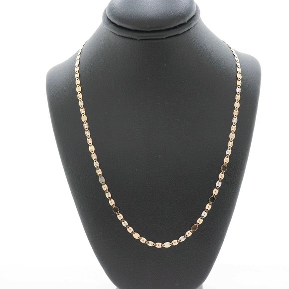 14K Diamond Cut Tri Color Gold Unisex Ch