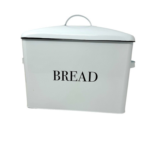 Horizon Kitchen | White Metal Bread Box | NWT