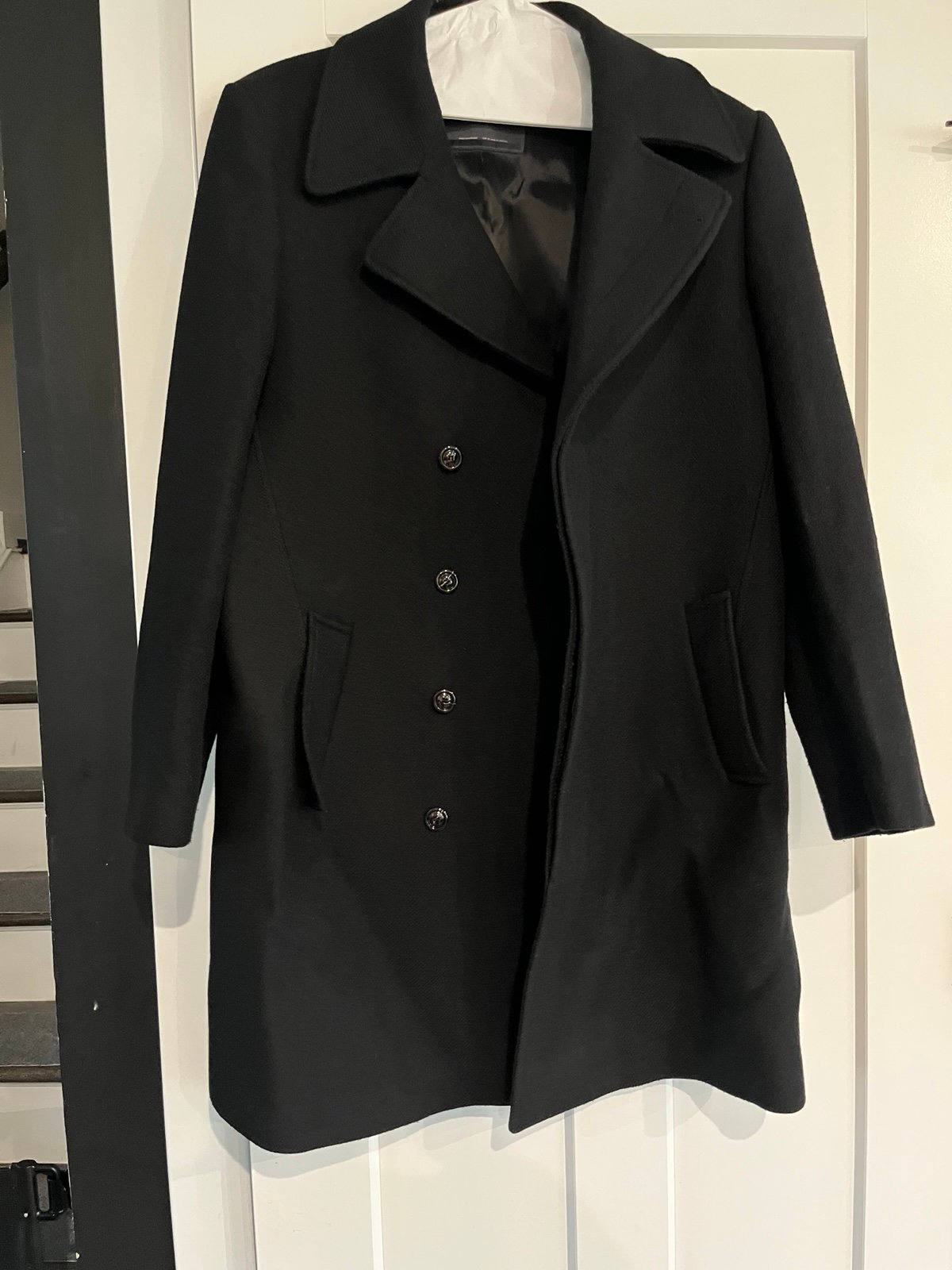 Zara Men’s Black Wool Pea Coat