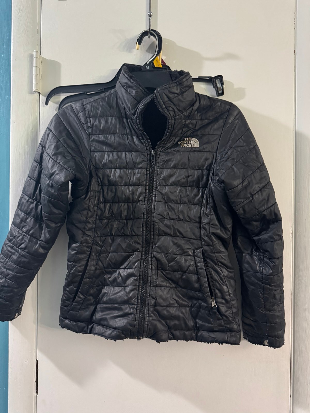 The North Face Reversible Puffer Coat/Fuzzy Coat Size Medium 10/12
