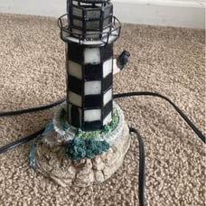 Vintage High Quality Hand Made hand painted Lamp lighthouse