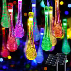 2 Pack Solar Outdoor String Lights Total 41.6FT 60 LED Teardrop Waterproof