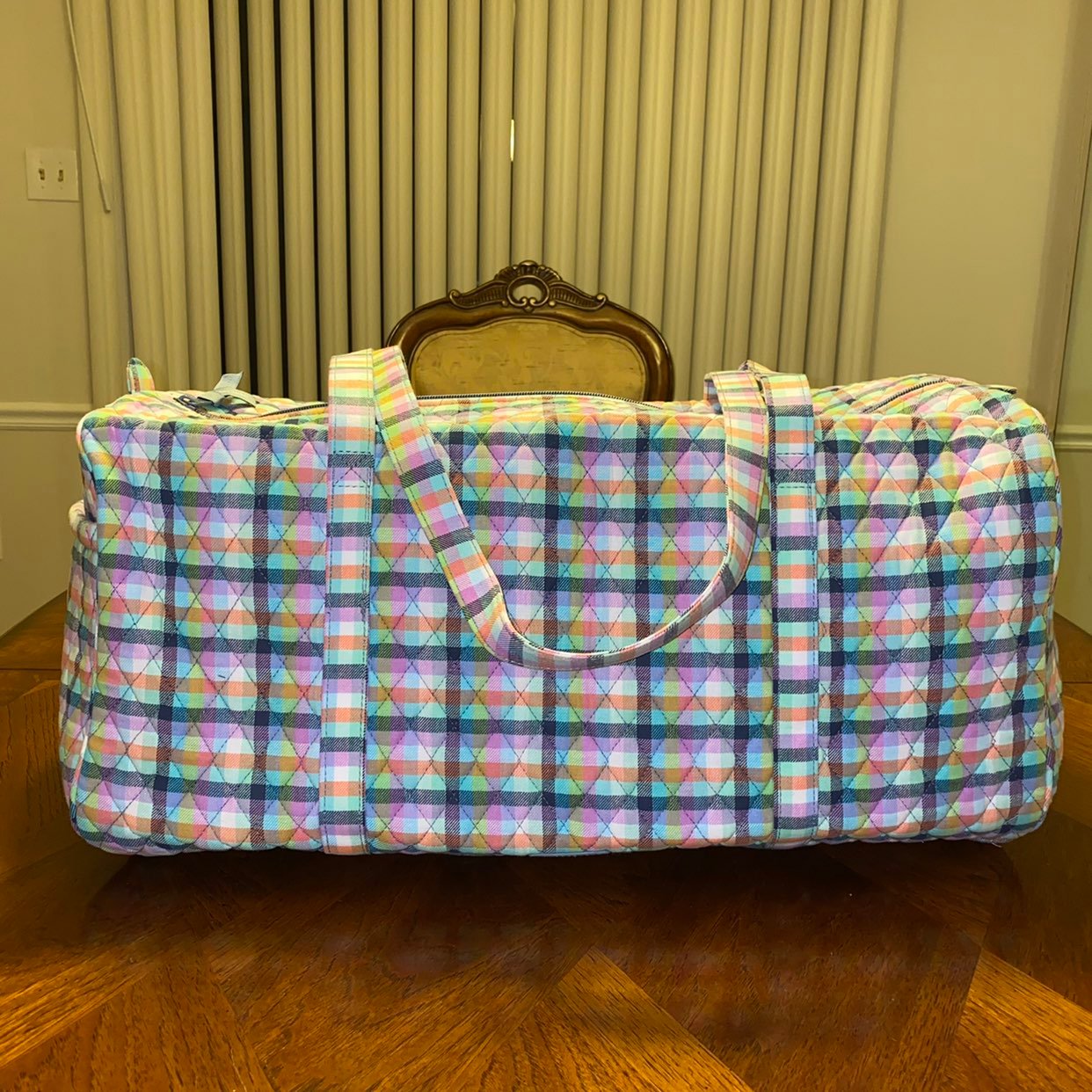 NWT Vera Bradley Large Traveler Duffel Gingham Plaid