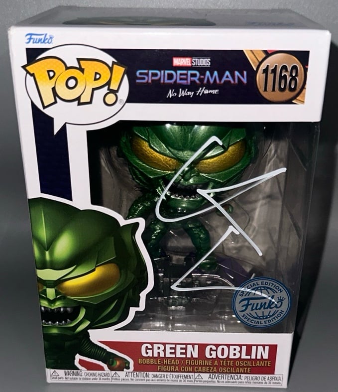 Willem Dafoe Signed Green Goblin Spider-Man No Way Home Funko Pop Psa