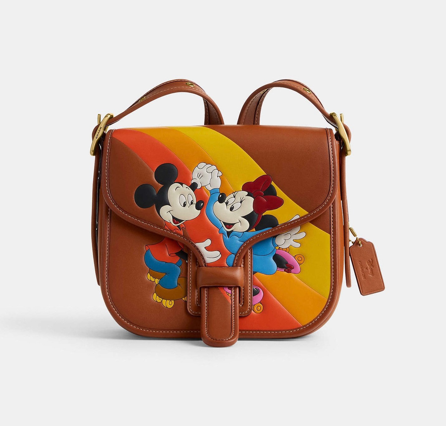Disney X Coach Courier Bag With Mickey Mouse And Minnie Mouse