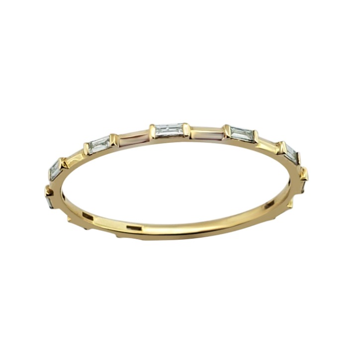 0.11 Carat Natural Diamond Wedding Band In 14K Yellow Gold In Ring Size 7