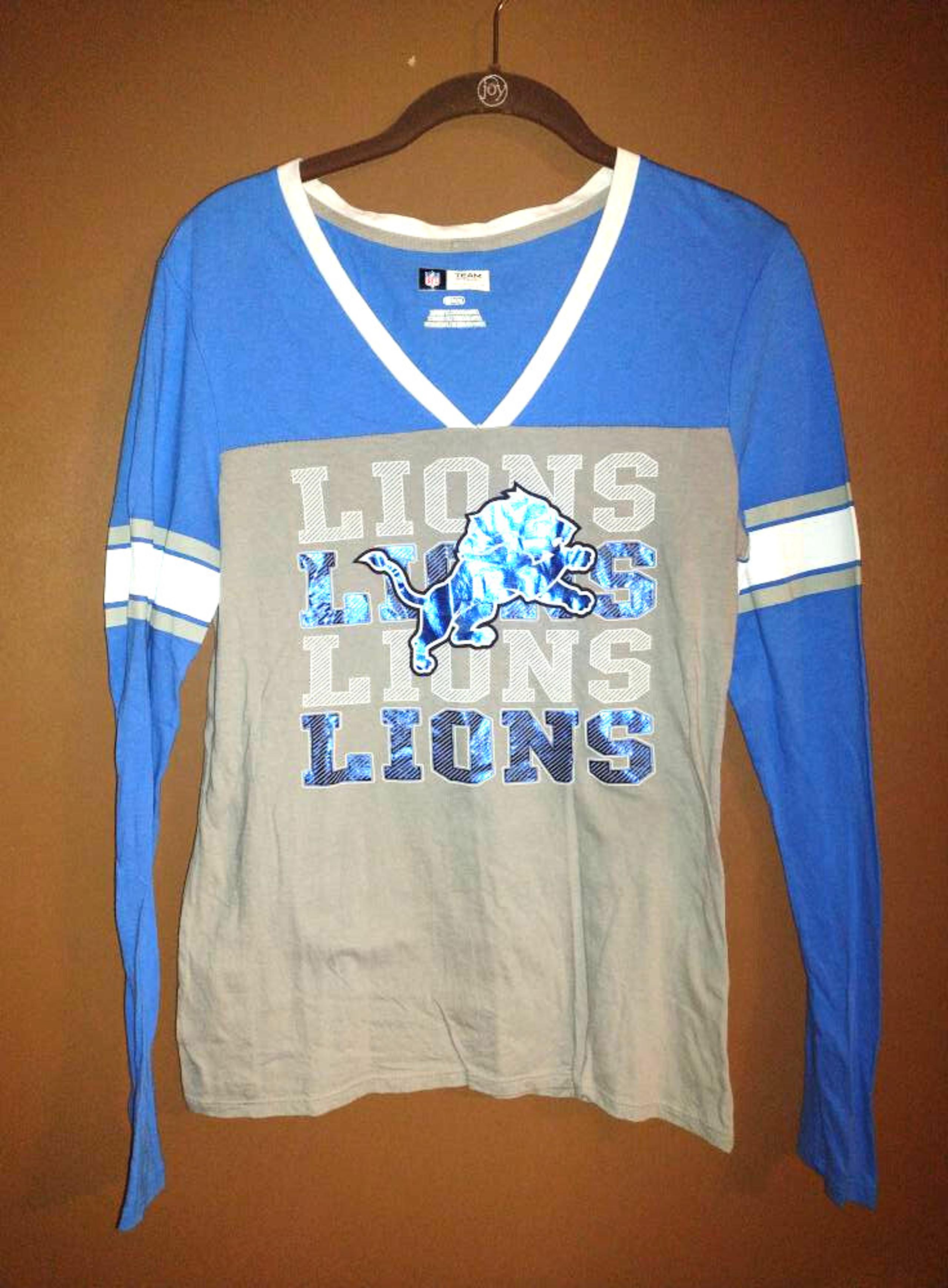 NEW Med NFL Detroit Lions Women's Long Sleeve Top T-shirt Football Sports Shirt