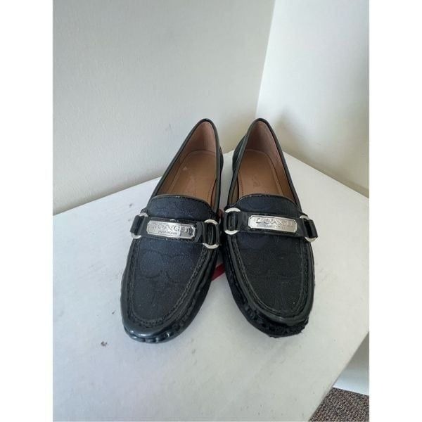 Coach Felisha A2134 Signature C Black Moc Driving Loafer Size US 7.5