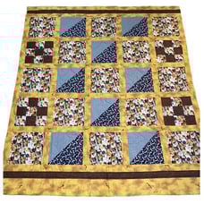 Hand Crafted by Mom Twin Allover Puppy Dog Print Bones Quilt Aussie Husky Pug