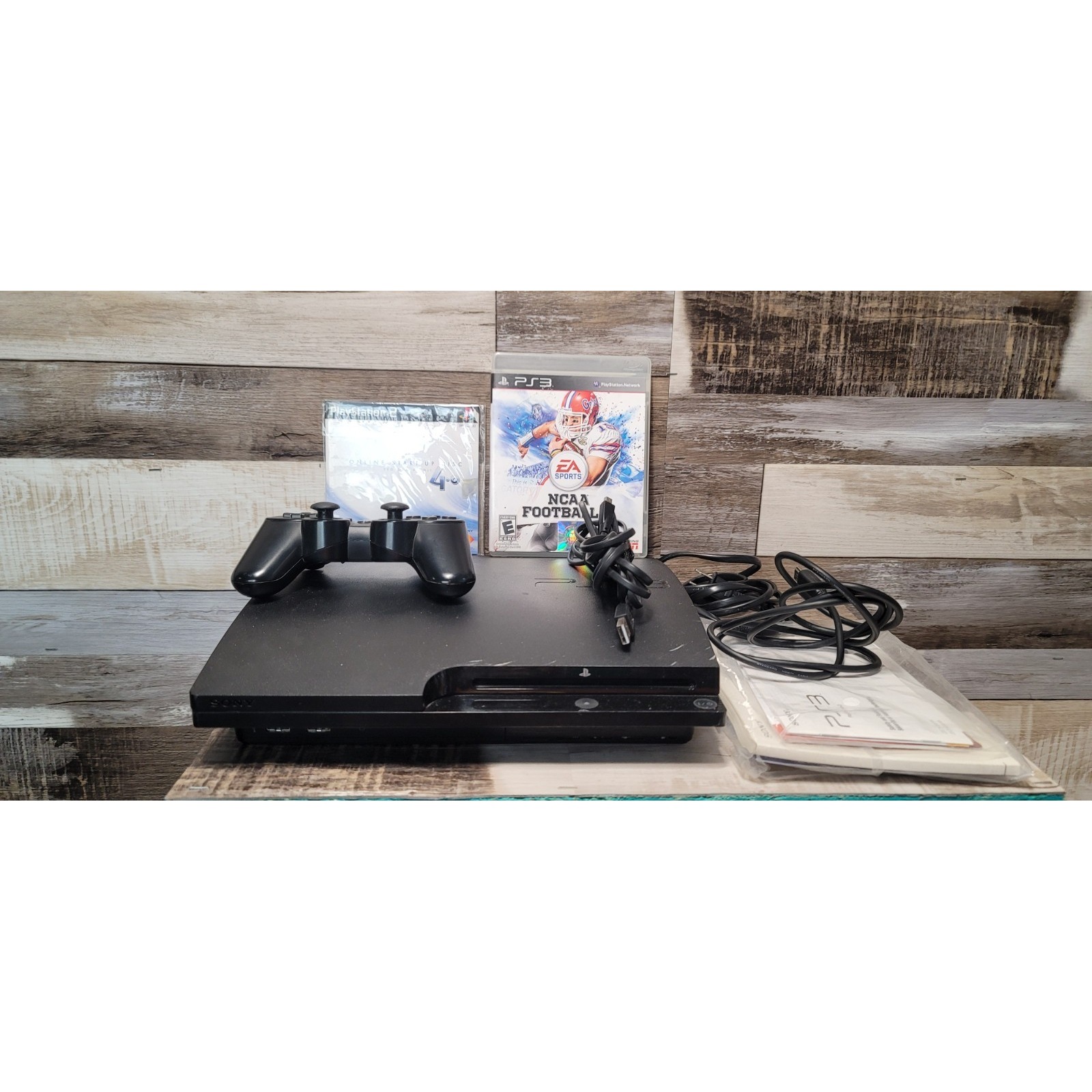 Sony PlayStation 3 300GB PS3 Slim CECH-3001B Black Console Bundle W Controller