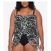 Lauren RALPH LAUREN Plus Size Zebra Print Flyaway One Piece size 18W zebra