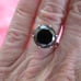 5.75ct 100% REAL NATURAL BLACK DIAMOND RING, CERTIFICATE,FR EE DIA TESTER Size 8