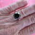 5.75ct 100% REAL NATURAL BLACK DIAMOND RING, CERTIFICATE,FR EE DIA TESTER Size 8