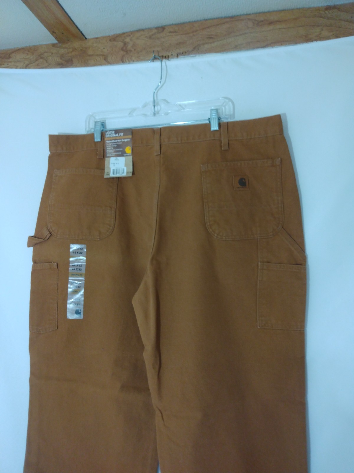 NWT Mens Carhartt B11 BRN Washed Duck Work Dungaree Carpenter Work Pants 44 32