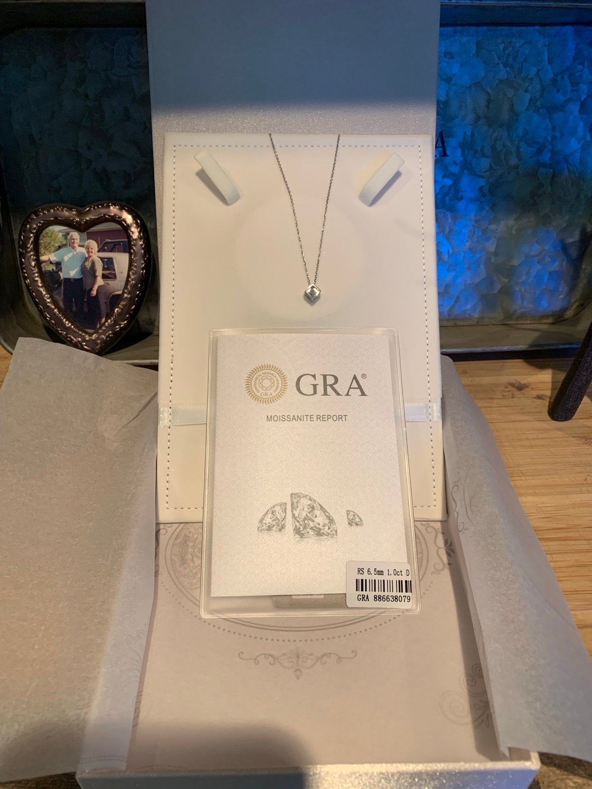 1 ct Moissanite cube necklace