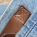 Guess usa vintage pleated denim jean skirt with brown buckle accent size 28