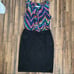 Trina Turk Ruth Later Gator Ruffle Sheath Dress Multicolor Sz 4