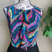 Trina Turk Ruth Later Gator Ruffle Sheath Dress Multicolor Sz 4