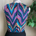 Trina Turk Ruth Later Gator Ruffle Sheath Dress Multicolor Sz 4