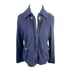 Ralph Lauren Navy Blue Captains Jacket Gold Buckle Zip Up Womens Size L