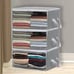 3 Pack of Foldable Closet Organizer Clothing Storage Boxes (Gray Grey / clothes