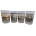 1980's Set of 4 Currier & Ives Winter Scenes Bar Glasses Heavy Bottoms 4.75 x 3