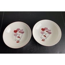 Set Of 2 Sanrio Hello Kitty 9 Ceramic Valentine Pasta Dinner Bowl Love Balloons