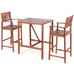 3PCS Bar Set Acacia Wood Bar Height Patio Bistro Dining Set Outdoor