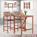 3PCS Bar Set Acacia Wood Bar Height Patio Bistro Dining Set Outdoor