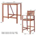3PCS Bar Set Acacia Wood Bar Height Patio Bistro Dining Set Outdoor