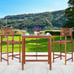 3PCS Bar Set Acacia Wood Bar Height Patio Bistro Dining Set Outdoor
