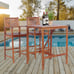 3PCS Bar Set Acacia Wood Bar Height Patio Bistro Dining Set Outdoor