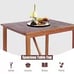 3PCS Bar Set Acacia Wood Bar Height Patio Bistro Dining Set Outdoor