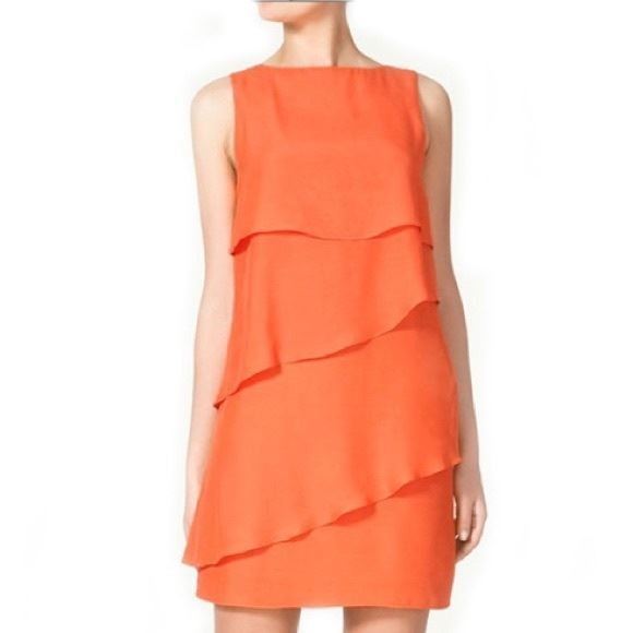 NWOT Zara Asymmetrical Flounce Dress