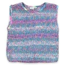 Vintage F.A.Chatta Vest Woven Pastel Fabric Sleeveless Madras Trim