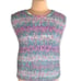 Vintage F.A.Chatta Vest Woven Pastel Fabric Sleeveless Madras Trim