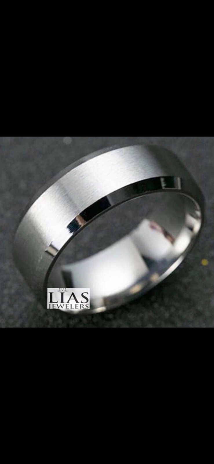 New 18k white gold men wedding ring