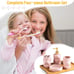 Bathroom Accessories Set,Pink Bathroom Accessory Sets,Soap Disoenser,Toothbrush