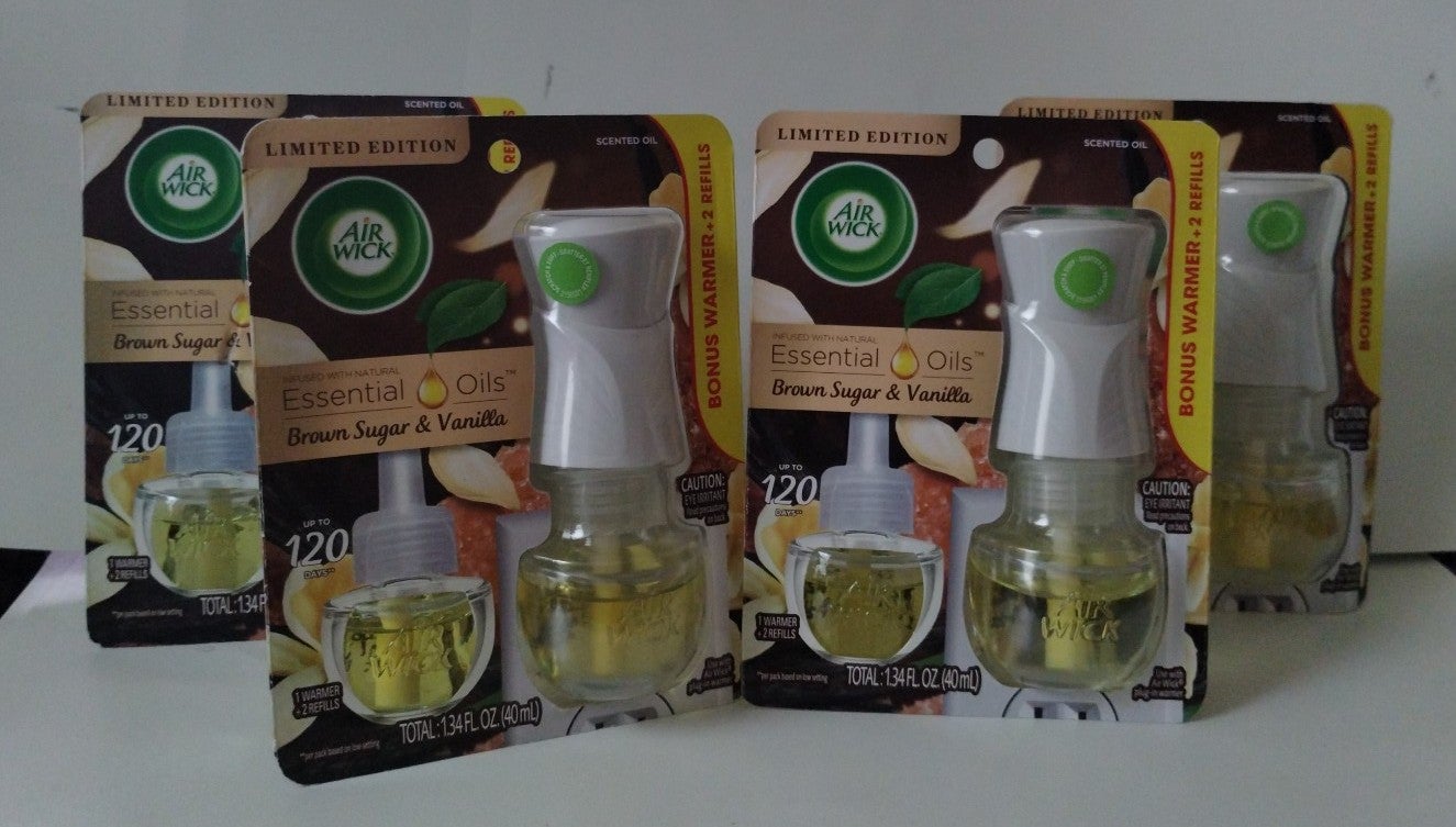4X Air Wick Scented Oil-Brown Sugar& Vanilla-Total 8 Refills 4 Warmers LIMT EDIT