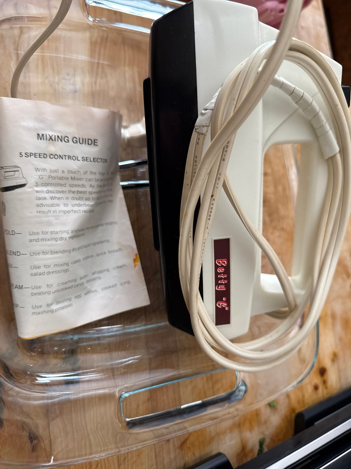 Antiques Betty g hand mixer with box