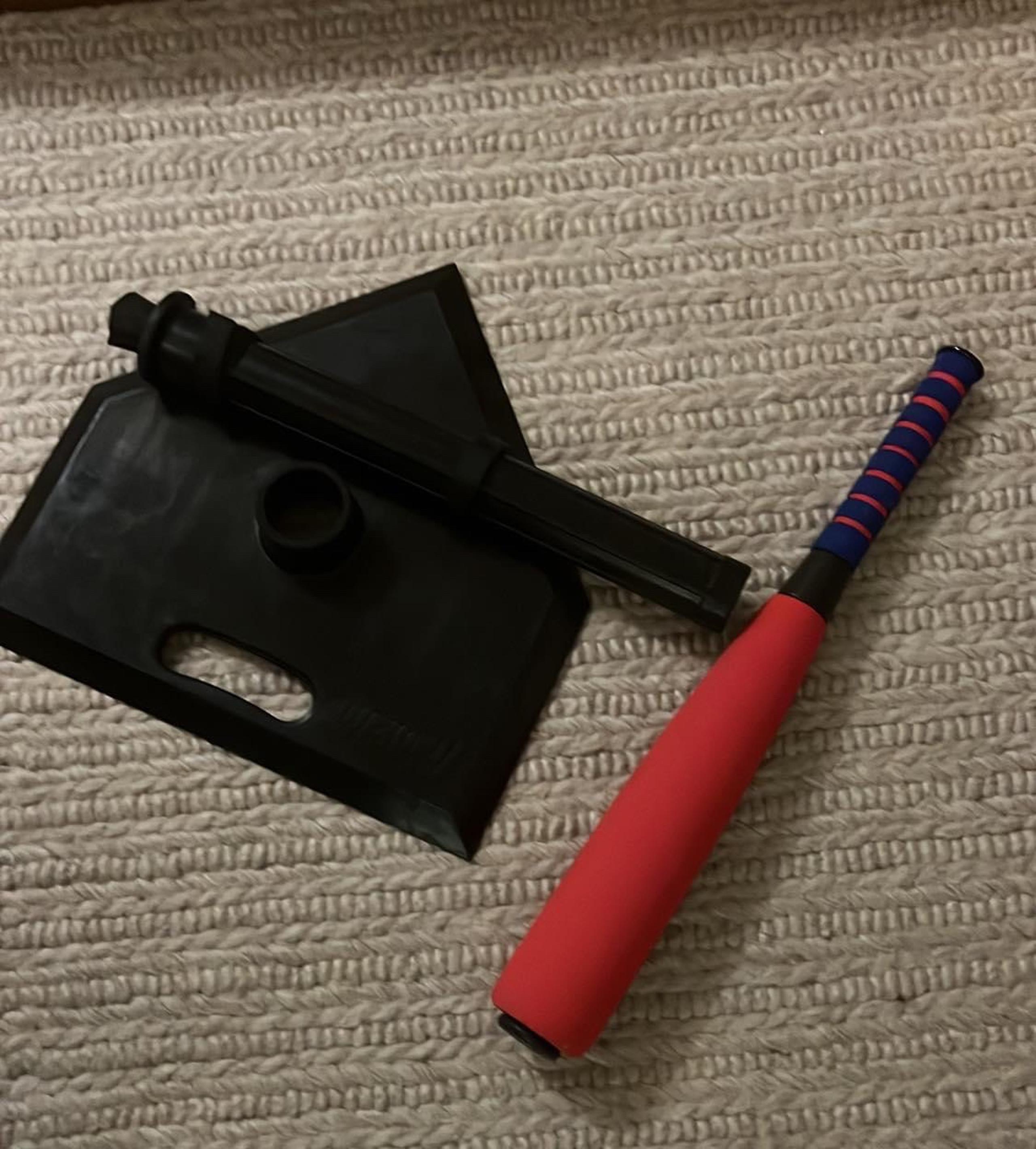 Foam bat and rubber t-ball tee