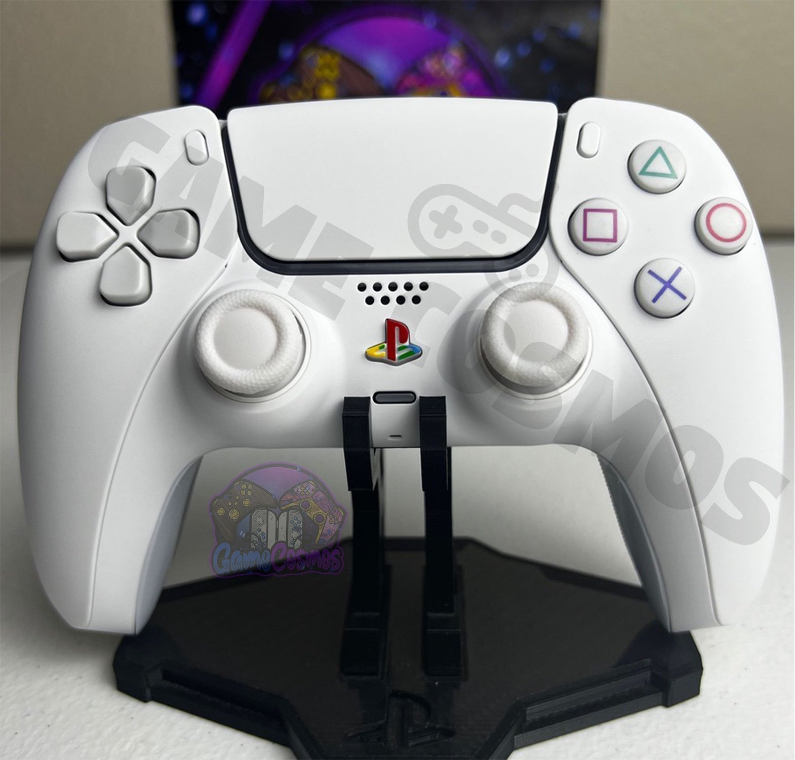Custom Retro PS Theme - Orignl White - Custom Wireless Controller for PS5 Or PC