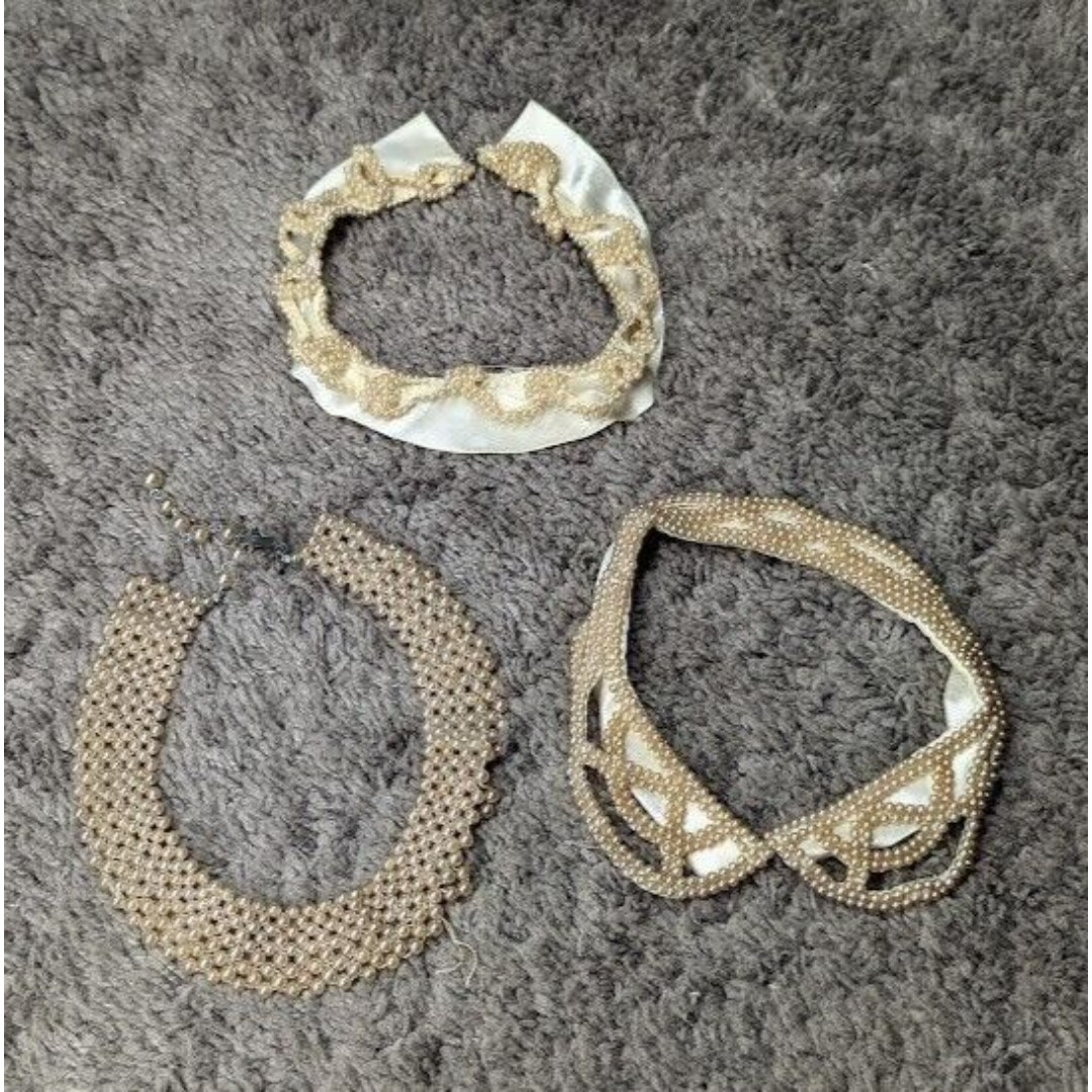 Vtg Faux Pearl Collars Necklaces Japan Lot Of 3 As Is For Projects Display