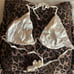 Skims Jacquard White Marble Monogram Triangle Bra NWT Size Large
