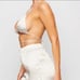 Skims Jacquard White Marble Monogram Triangle Bra NWT Size Large