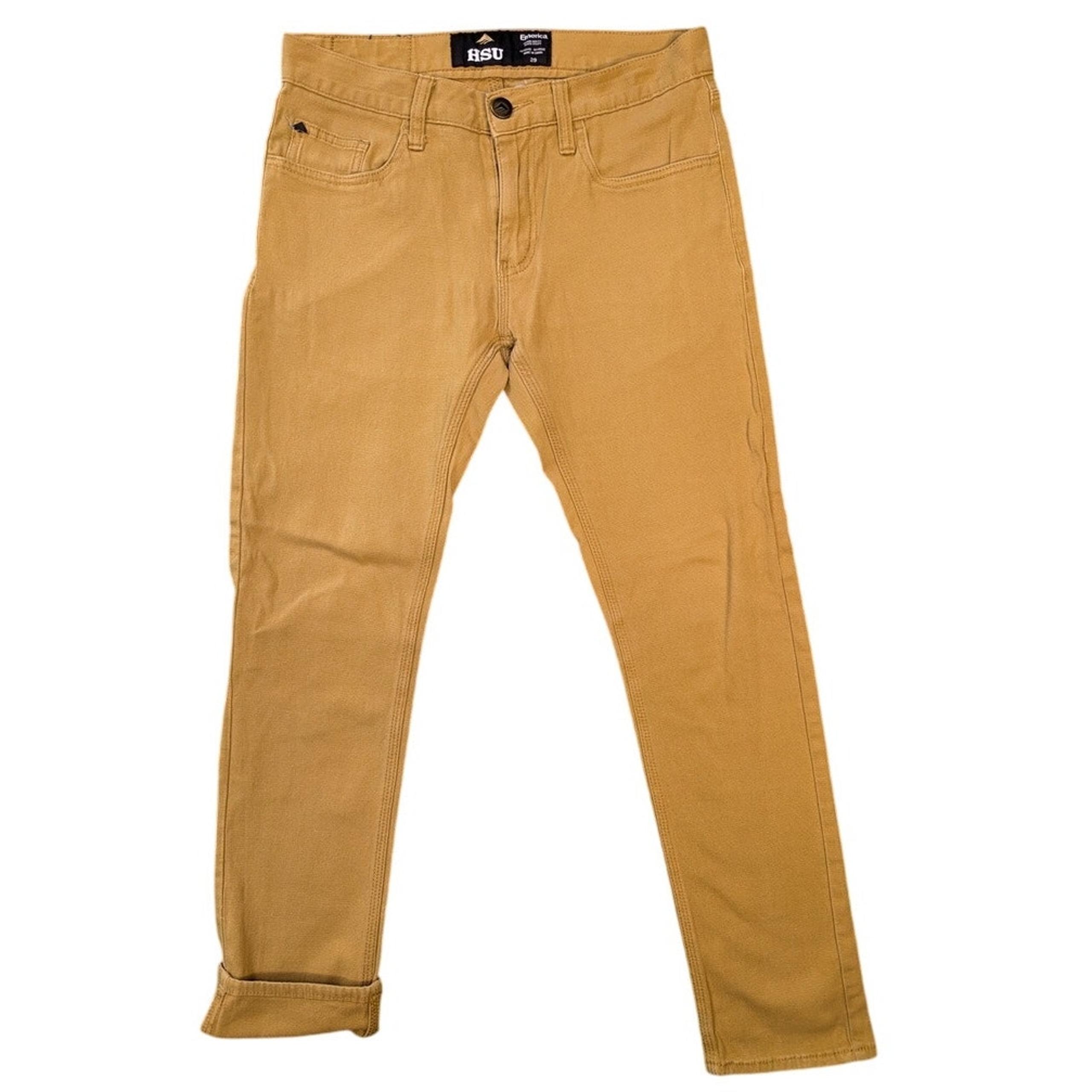 Emerica HSU Slim Cut Jeans 28" Gold Mustard Skater Indie Utility Sole Technology