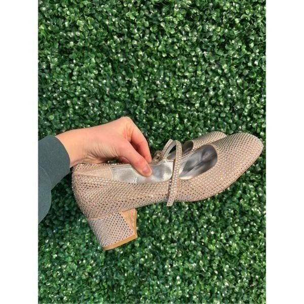 Jeffery Campbell Regal Mary Jane Pump Womens Size 9.5 Silver