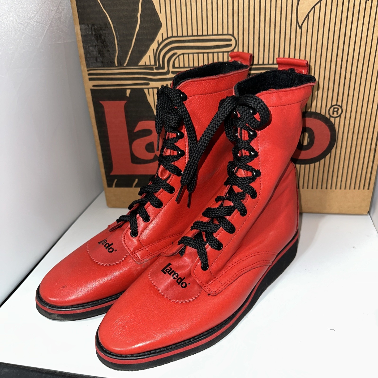 Laredo Vintage Red Racer Women's Boots Size 7 1/2- W/box-NICE- Check These Out!!