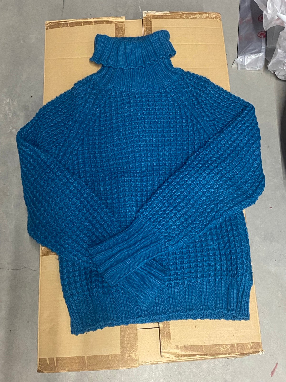 Teal Turtleneck Knit Sweater
