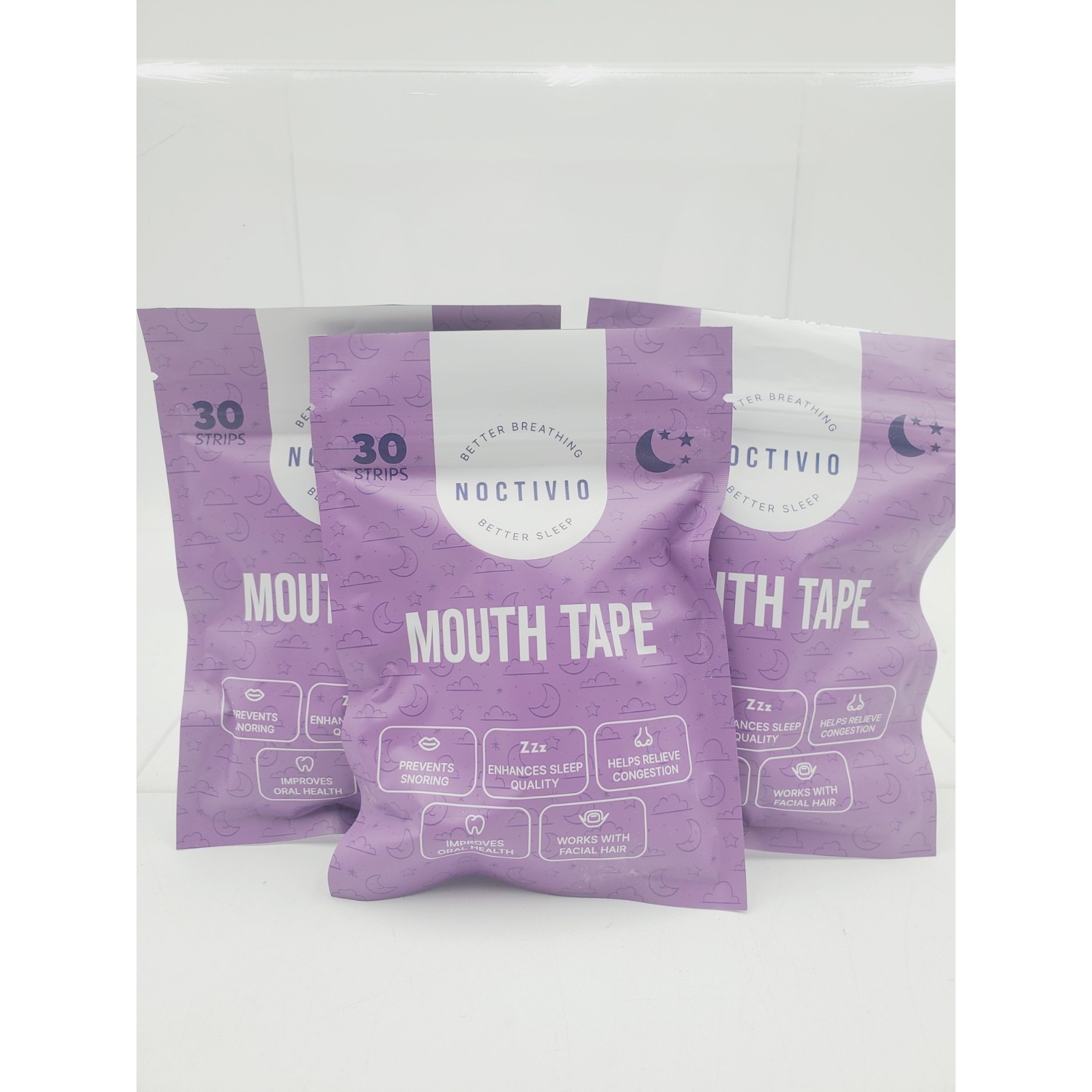 Lot Of 3 Noctivio Mouth Tape 30 Strips Sealed 90 Total Night Sleeper